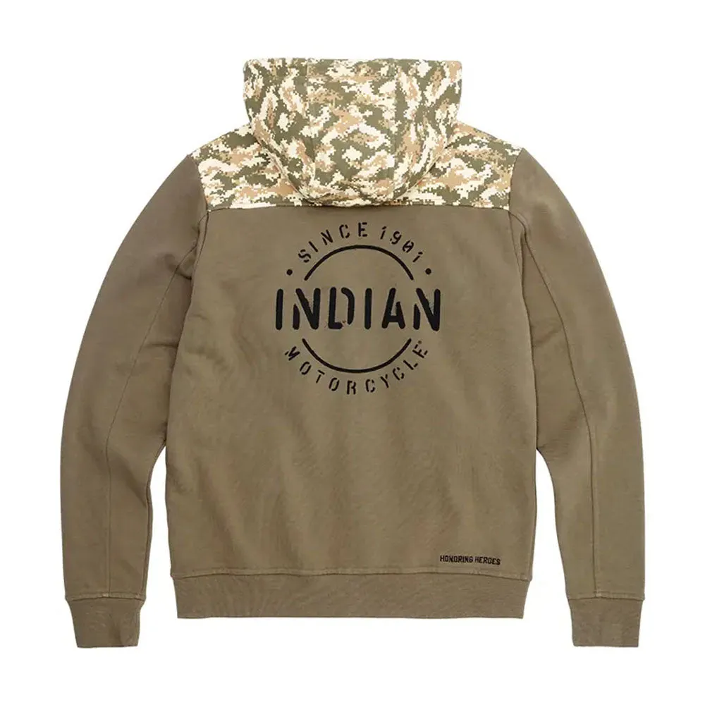 Indian Motorcycle  Womens Stencil Block Icon Hoodie Warm Comfortable Casual Khaki