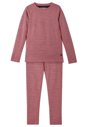 Kids Merino Thermal Base Layer Set, Villoista Pink Coral