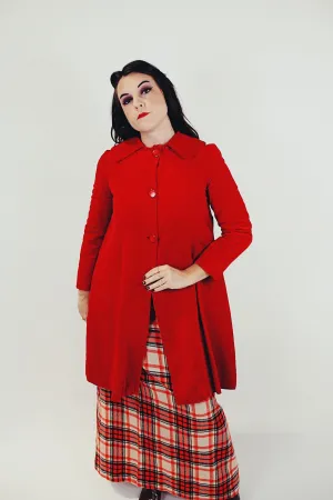 Long Red Velvet Coat
