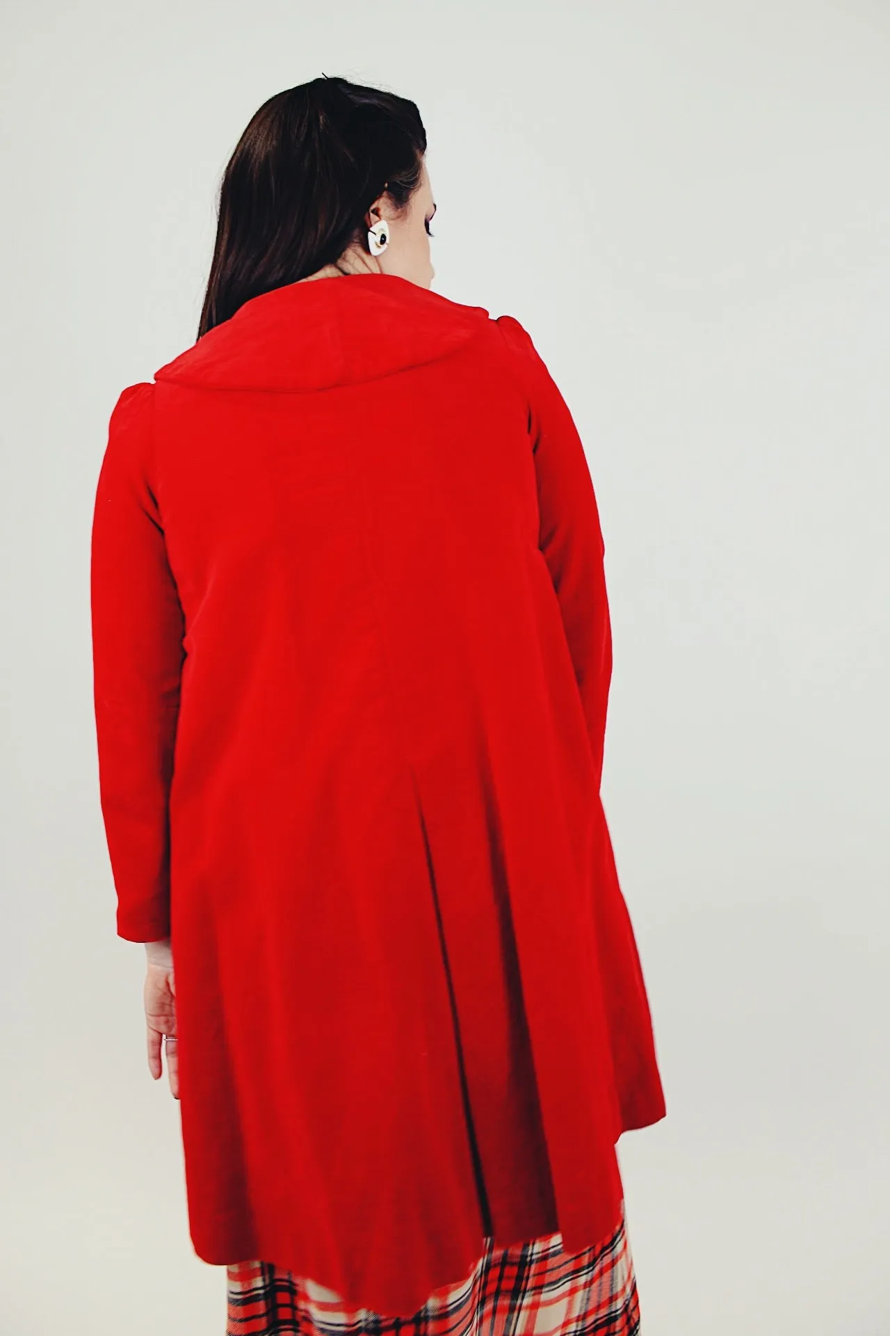Long Red Velvet Coat