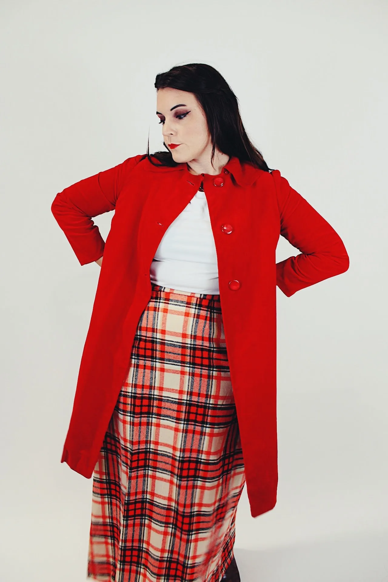 Long Red Velvet Coat