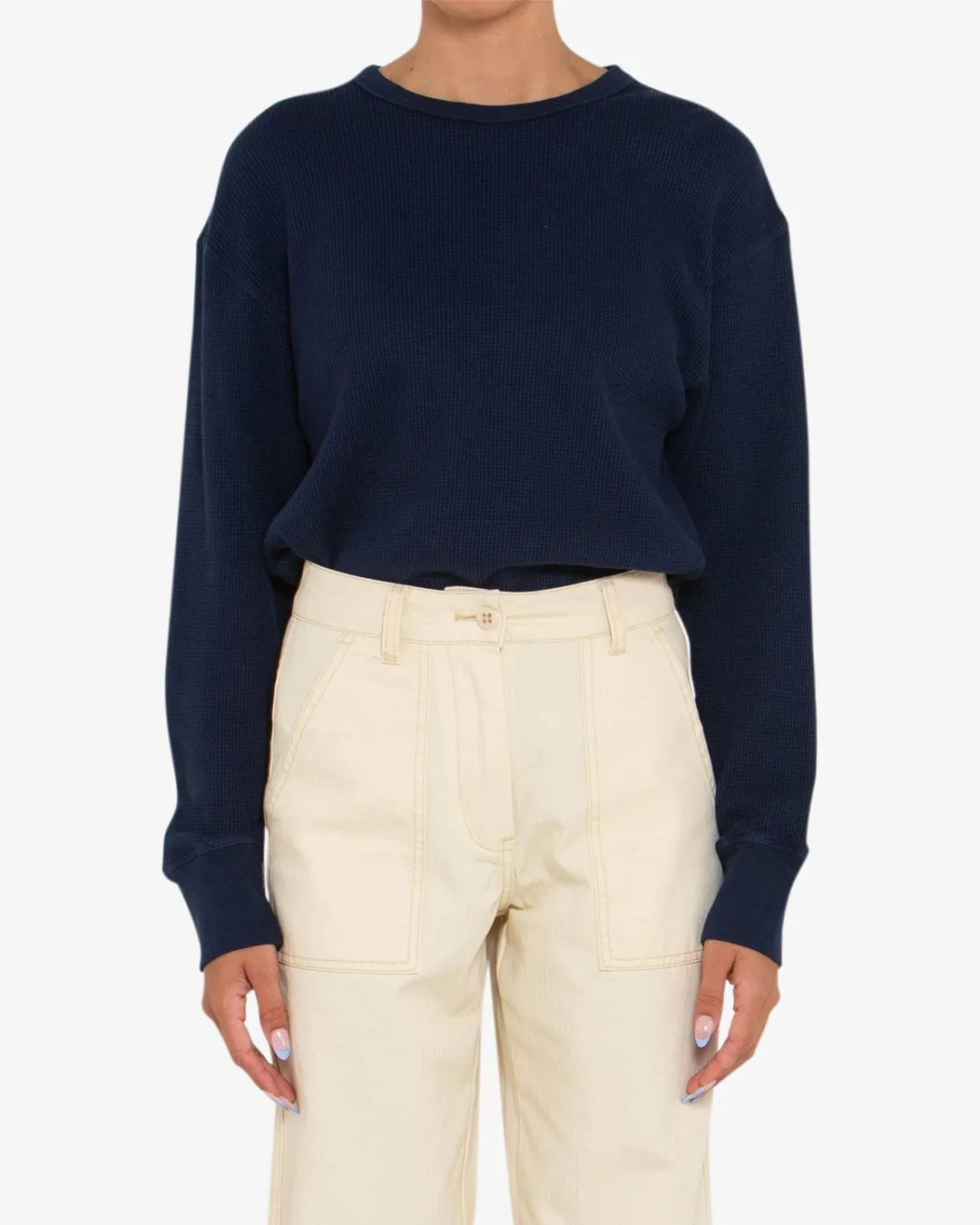 Loni Waffle Knit - Navy