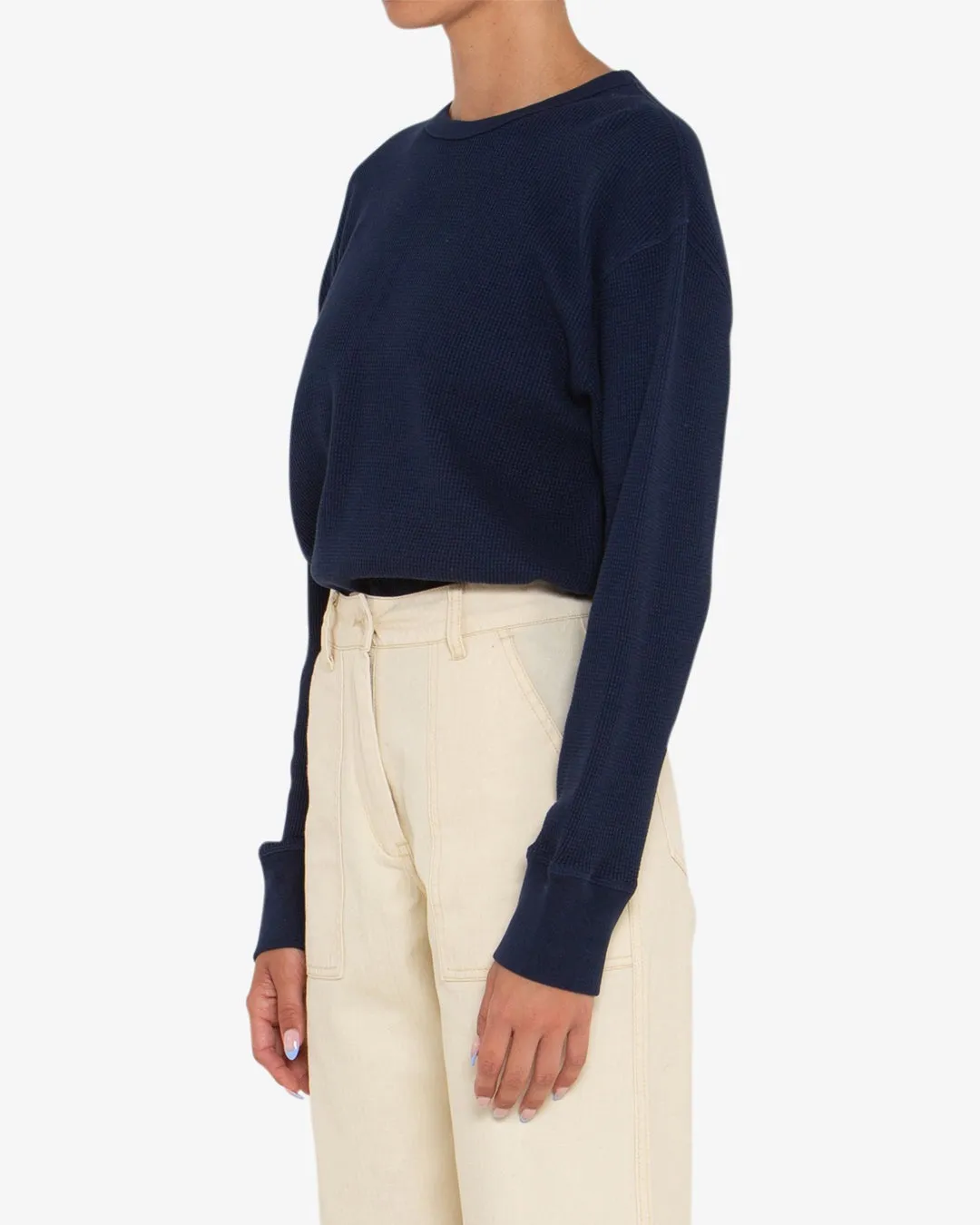 Loni Waffle Knit - Navy