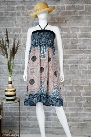 Mandala Dress Maxi Skirts Boho Hippie Bohemian Wrap Skirt Beach Long Skirt Gypsy Women summer dress/ Black White / Us Size 0-12 or XS-L