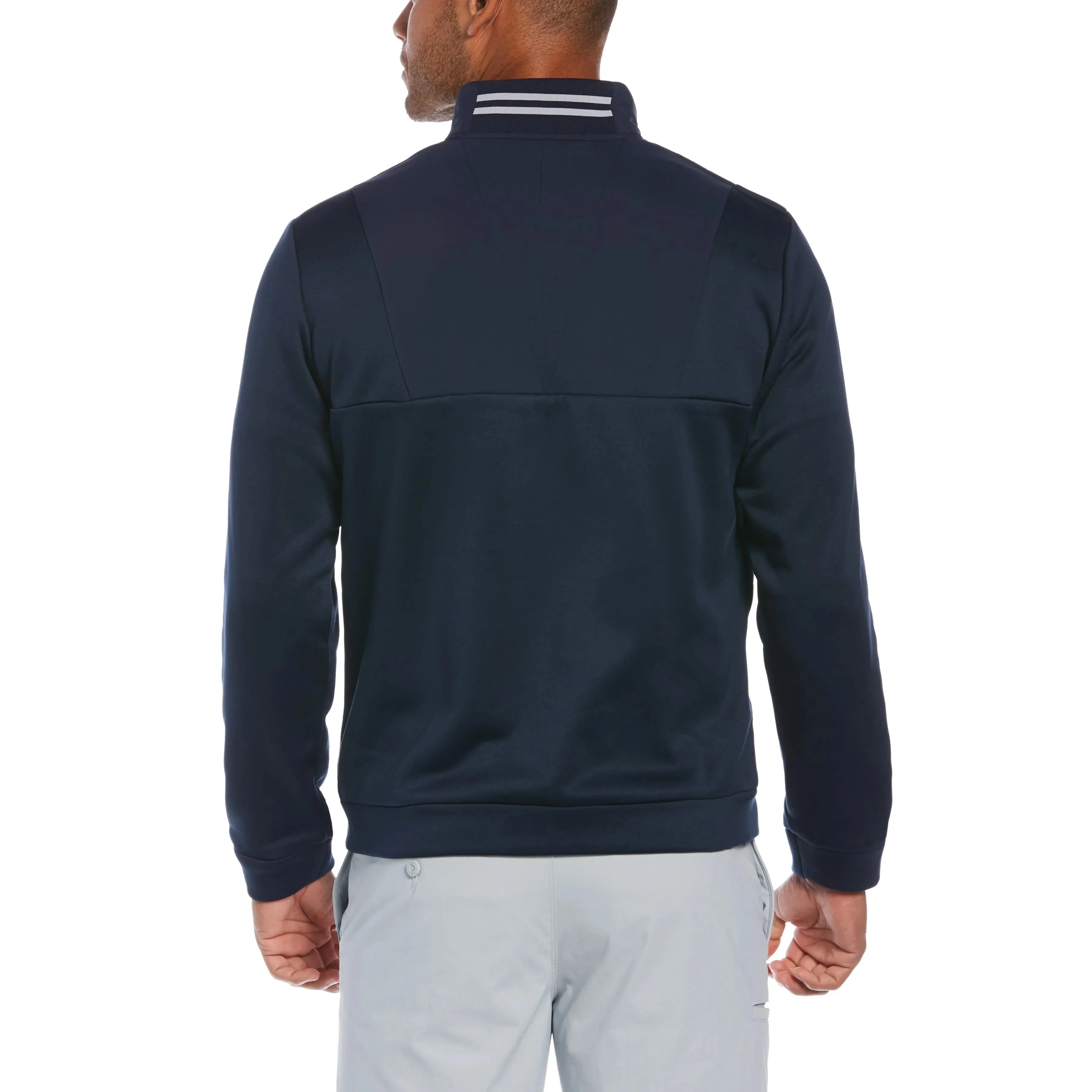 Original Penguin Mens Insulated Mixed Media Full Zip Golf Jacket - BLACK IRIS
