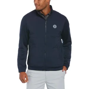 Original Penguin Mens Insulated Mixed Media Full Zip Golf Jacket - BLACK IRIS