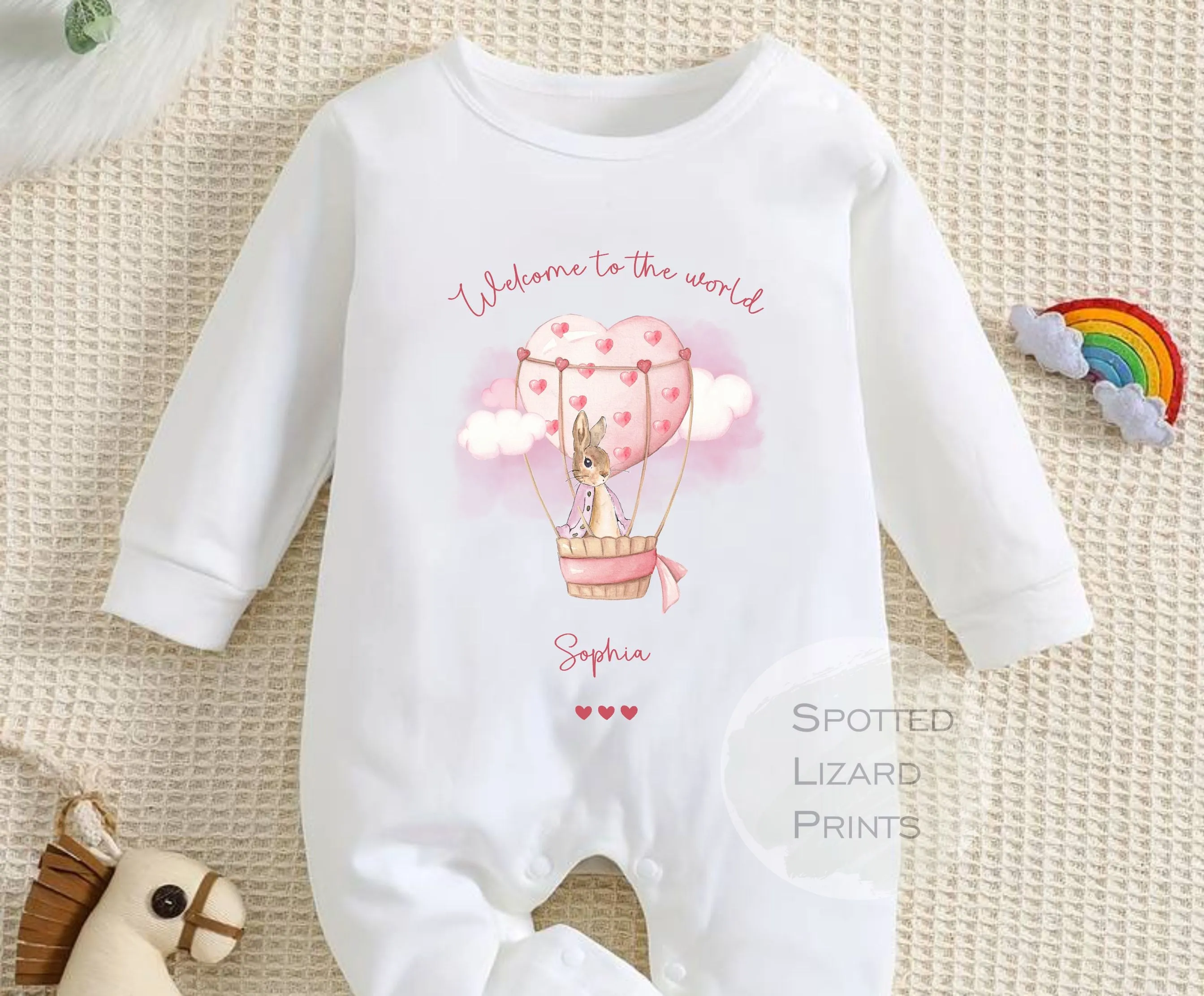 Peter Rabbit Baby Sleepsuit or Vest - Peter Rabbit - New Baby announcement - Welcome to the world, Born in 2024 - Coming Home Outfit