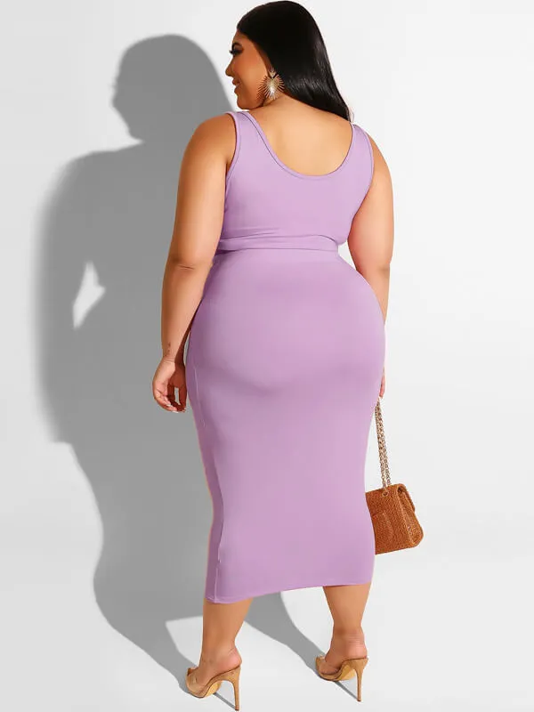 Plus Size Two Piece Tank Top Maxi Skirts Sets