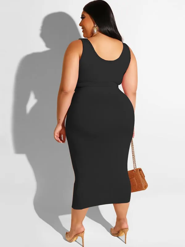 Plus Size Two Piece Tank Top Maxi Skirts Sets