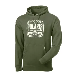 Polaris  Mens Green Stamp Hoodie Warm Winter Kangeroo Pockets Cuffed Jersey Lined