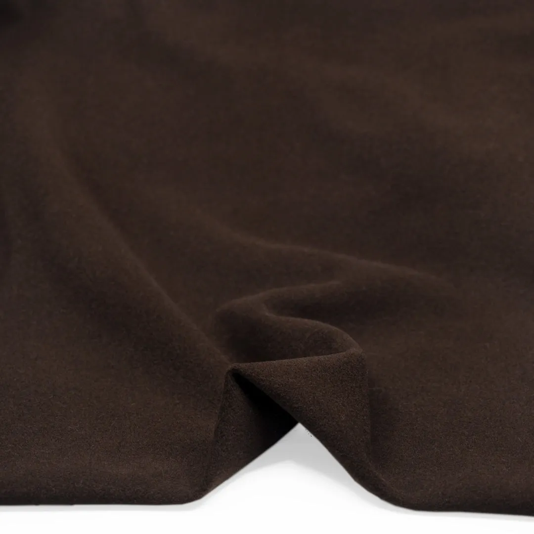 Remnant - 1m - Deadstock Felted Wool Blend Coating - Umber