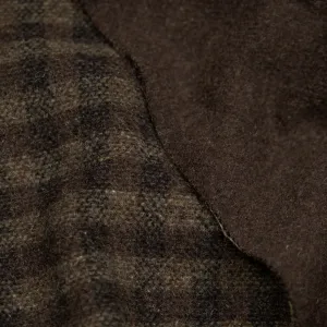 Remnant - 1m - Deadstock Plaid Double Faced Wool Blend Coating - Woodland
