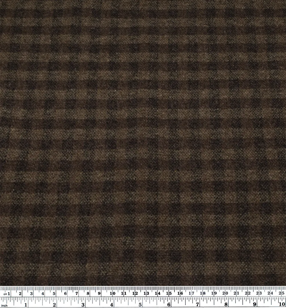 Remnant - 1m - Deadstock Plaid Double Faced Wool Blend Coating - Woodland