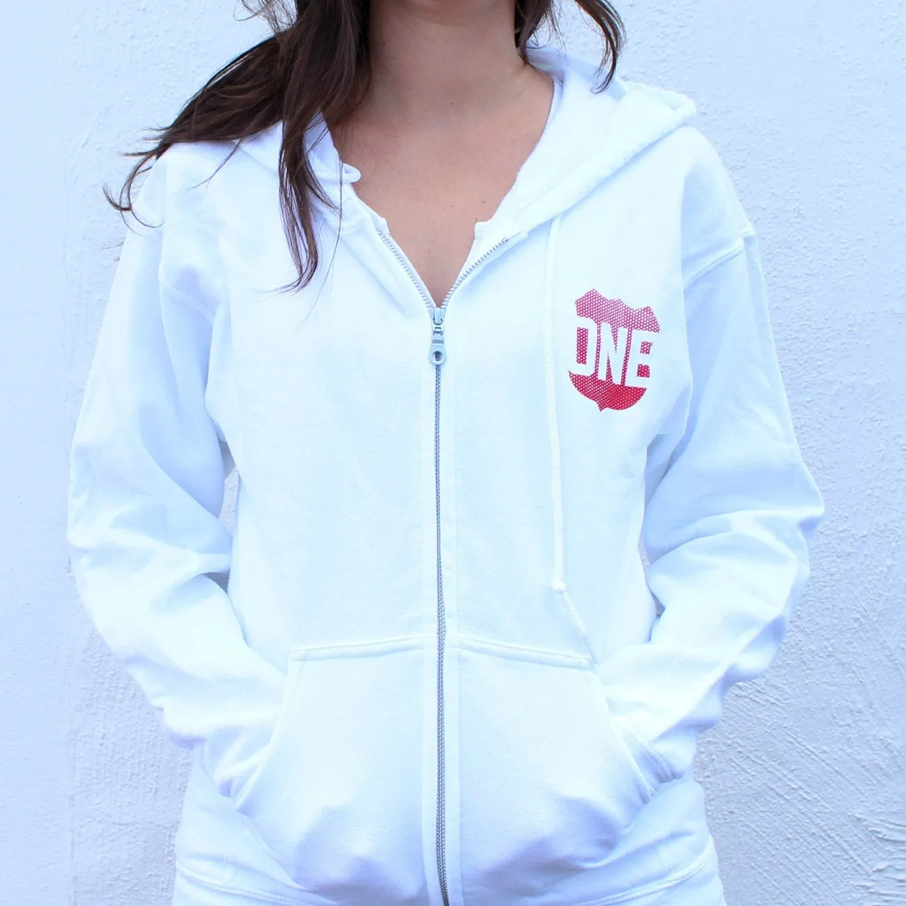 Route One Apparel Classic Flag & Crab (White) / Zip Hoodie