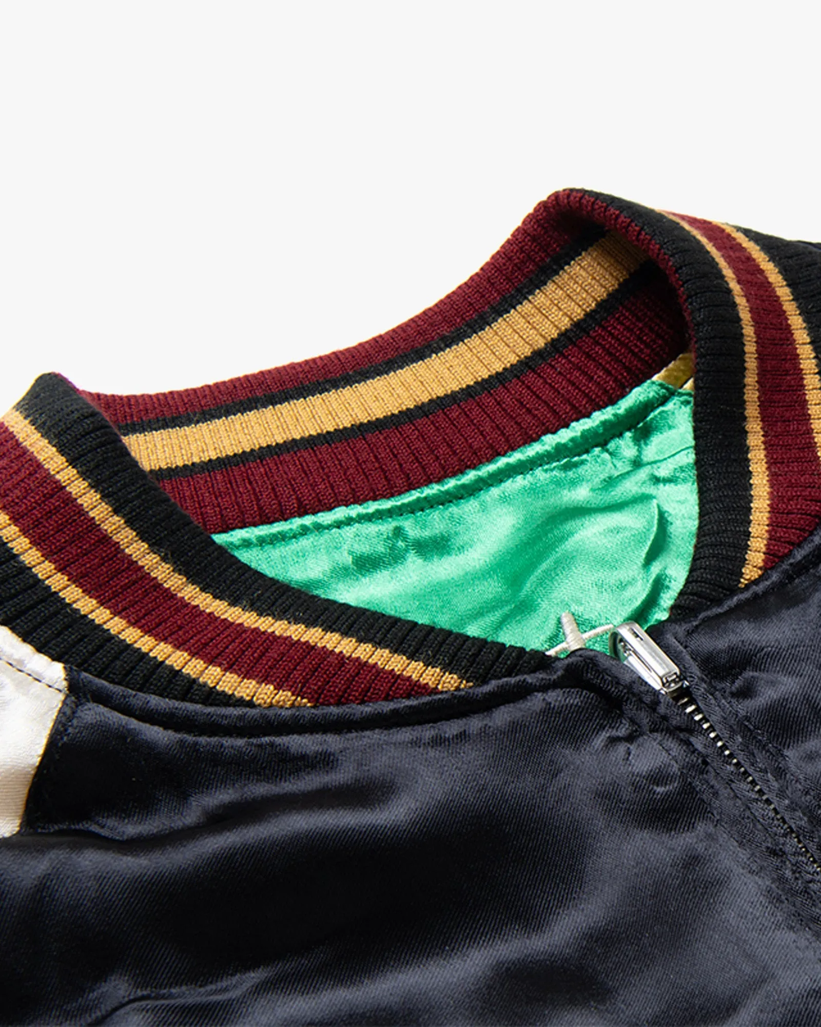 Studio D'Artisan 4600 Reversible Satin Sukajan Souvenir Jacket - Black / Green