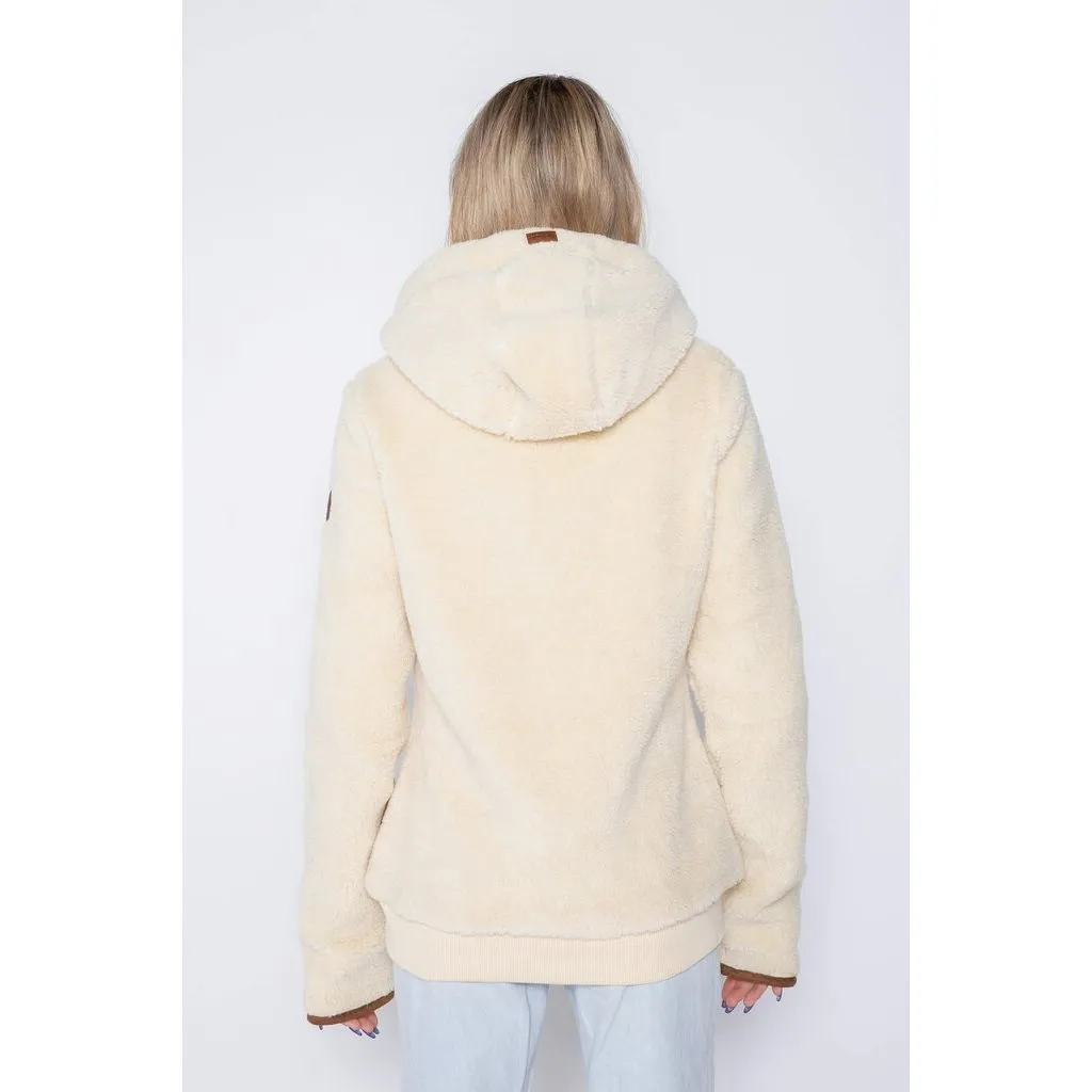 Taylor Sherpa Oatmeal Half-Zip Hoodie - Size Medium