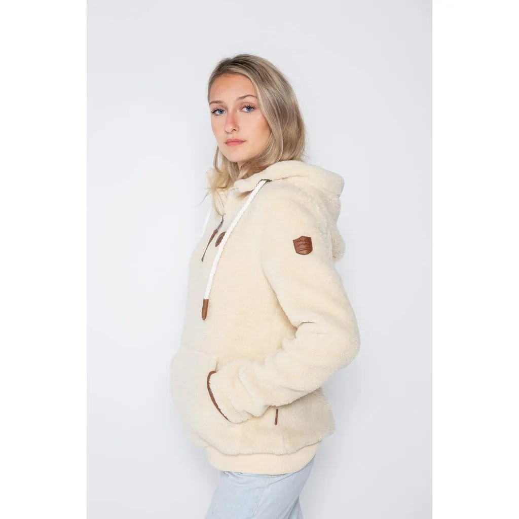 Taylor Sherpa Oatmeal Half-Zip Hoodie - Size Medium