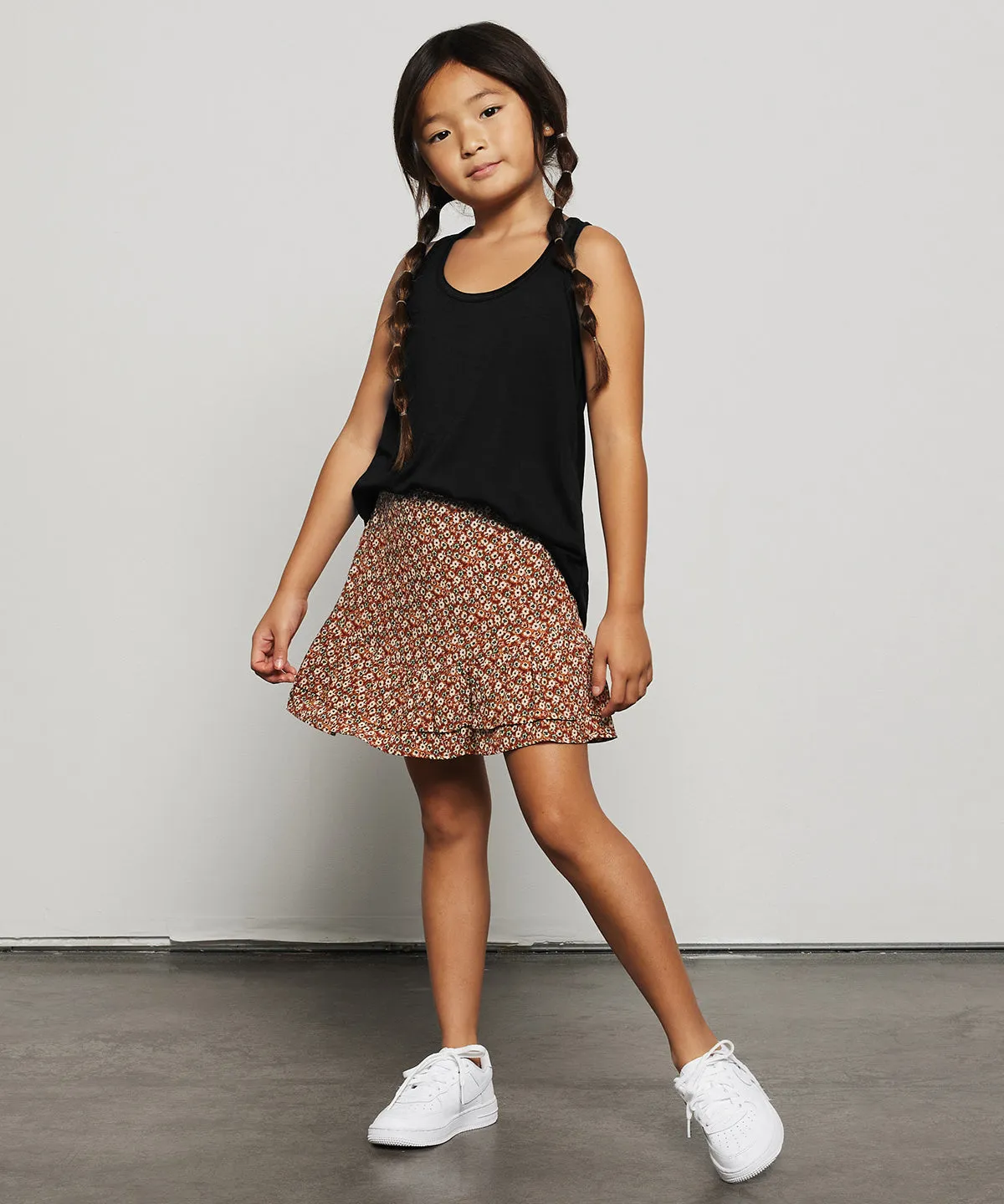 White - Youth flowy racerback tank